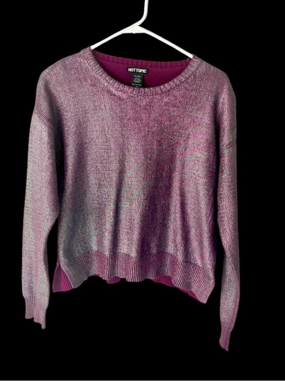 Hot Topic Lavender Shimmer Crewneck Sweater